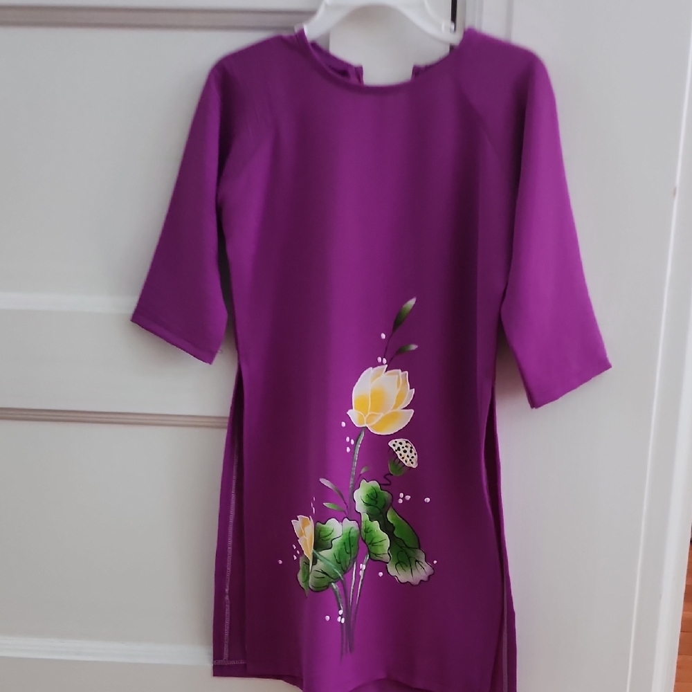 Purple Dress with Floral Design